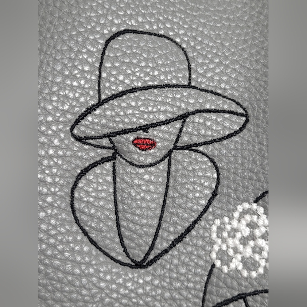 Unique Fashionable Women in Hats Elephant Gray Pebble Tote Bag. - Picture 2 of 9